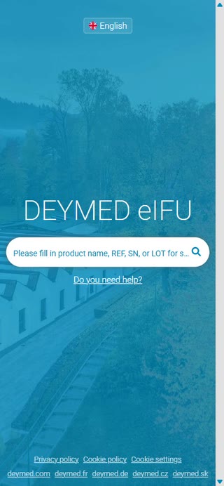 Mobilní verze webu DEYMED eIFU portál