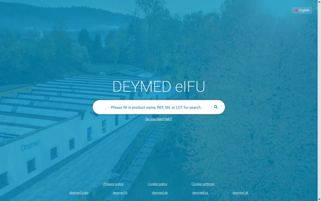 Náhled webu DEYMED eIFU portál