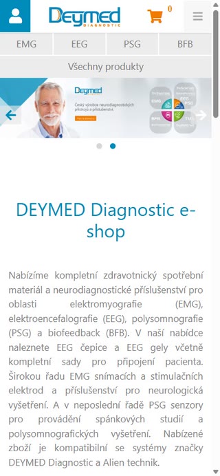Mobilní verze webu DEYMED e-shop
